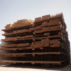 Stacked construction tools on pallet: essential for building projects.