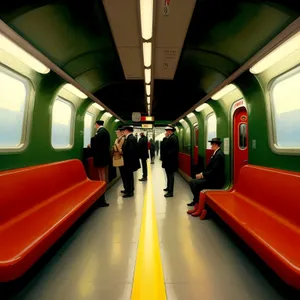 Urban Subway Train in Motion