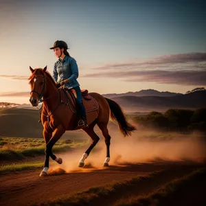 Rustic Horseback Riding in Countryside