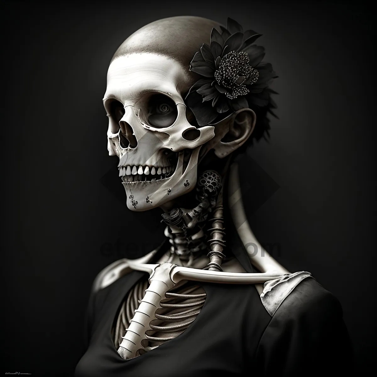 Picture of Macabre Sculpted Skull: A Terrifying Tribute to Anatomy