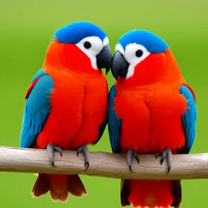 Colorful Macaw Parrot Perched in Tropical Forest