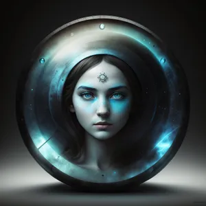 Celestial Glass Reflection: Space Sphere Design