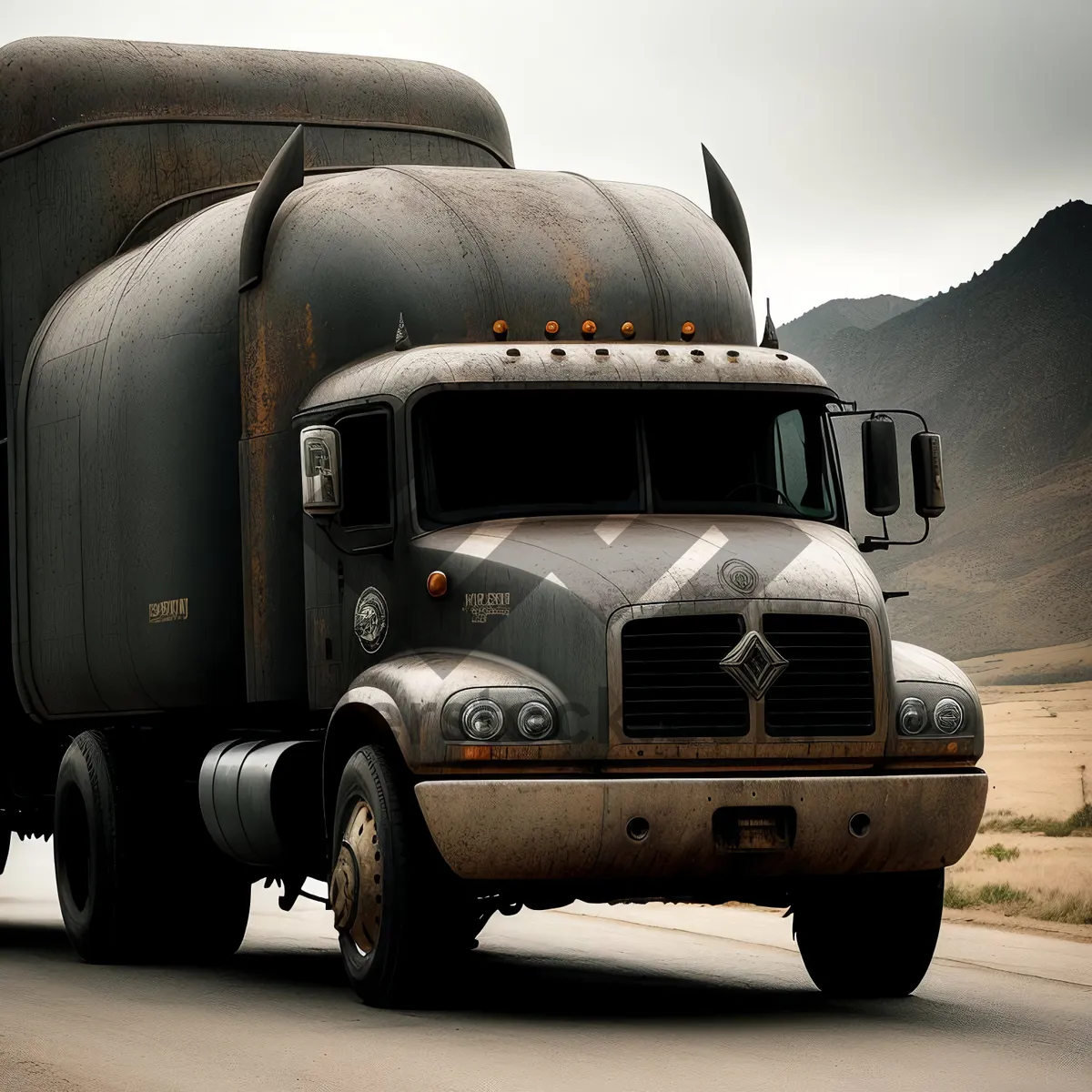 Picture of Highway Hauler: Concrete Mixer Truck in Motion