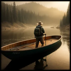 Sunset Lake Paddle: Leisurely Kayaking Reflections on Water