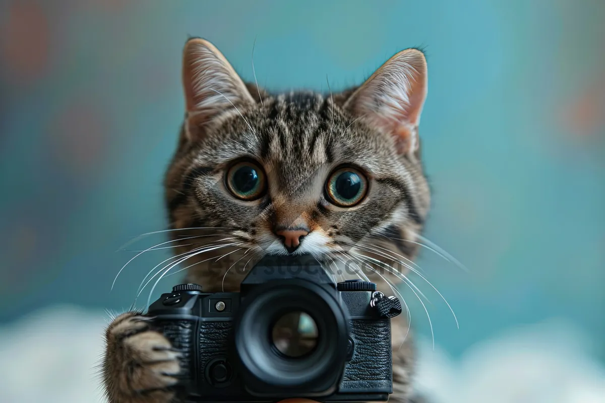 Picture of Cat with Gray Fur and Whiskers