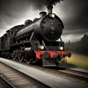 Vintage Steam Locomotive Powering Through Railway Track