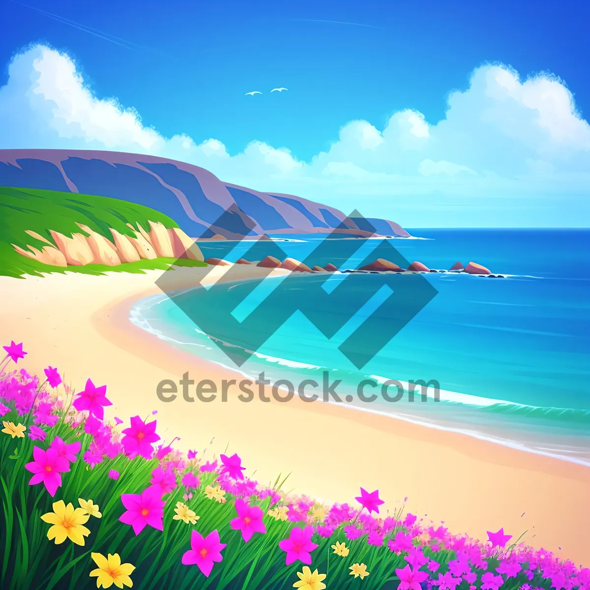 Picture of Serenity by the Seashore: A Tropical Paradise.