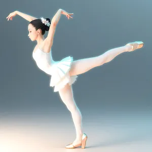 Dynamic Ballet Performance: Energetic Leap and Graceful Pose