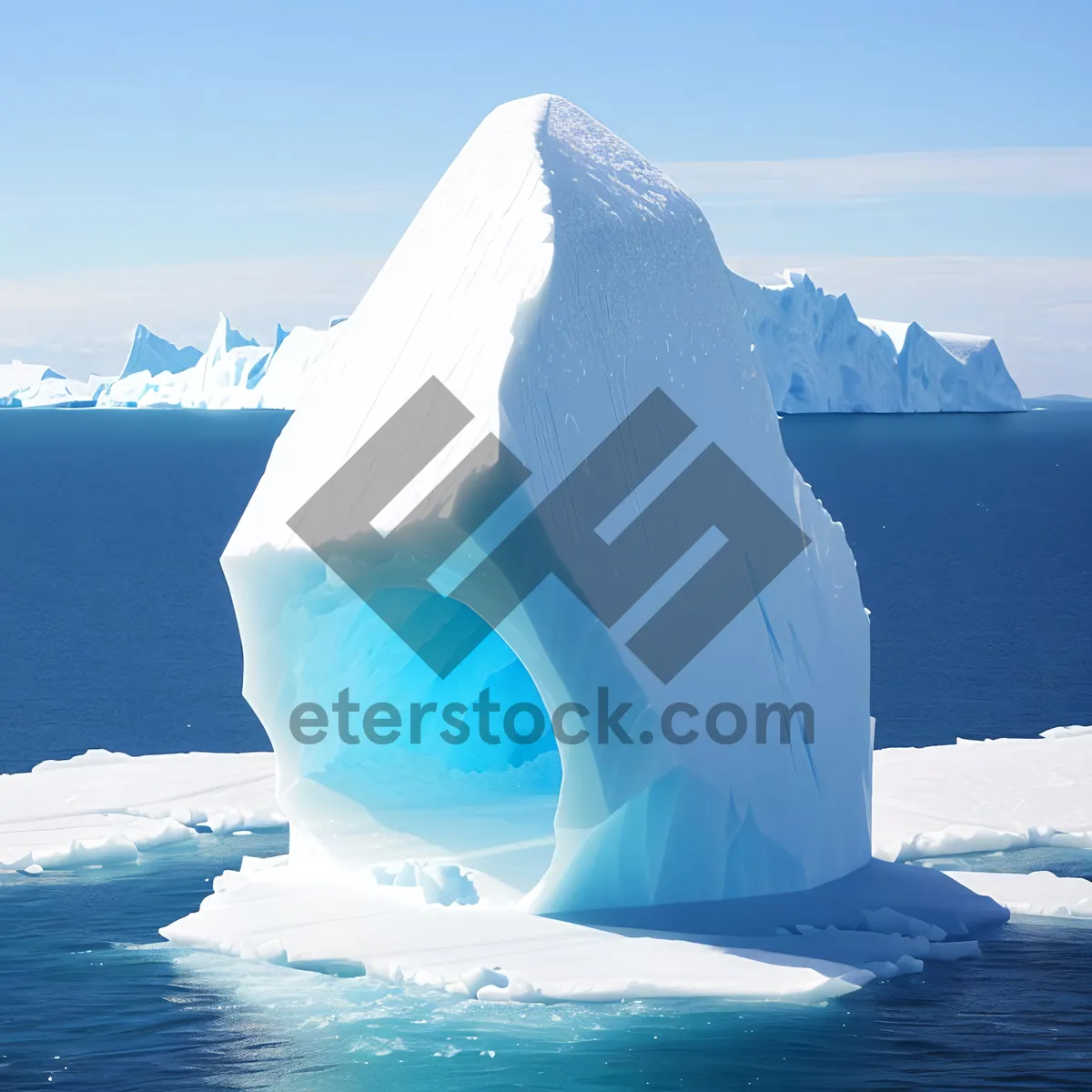 Picture of Serene Arctic Waters: Majestic Glacier in Frozen Wonder