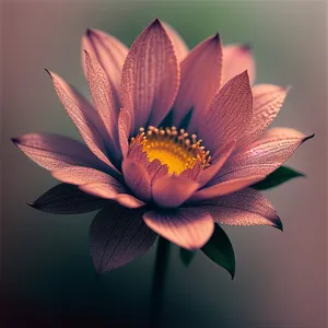 Pink Lotus Blossom in Summer Garden