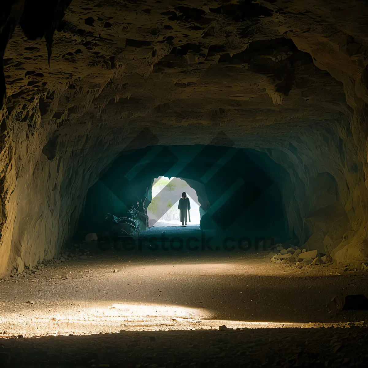 Picture of Ancient Stone Passageway in Underground Cave