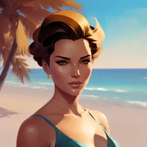 Sun-kissed Beauty in Stylish Beach Attire