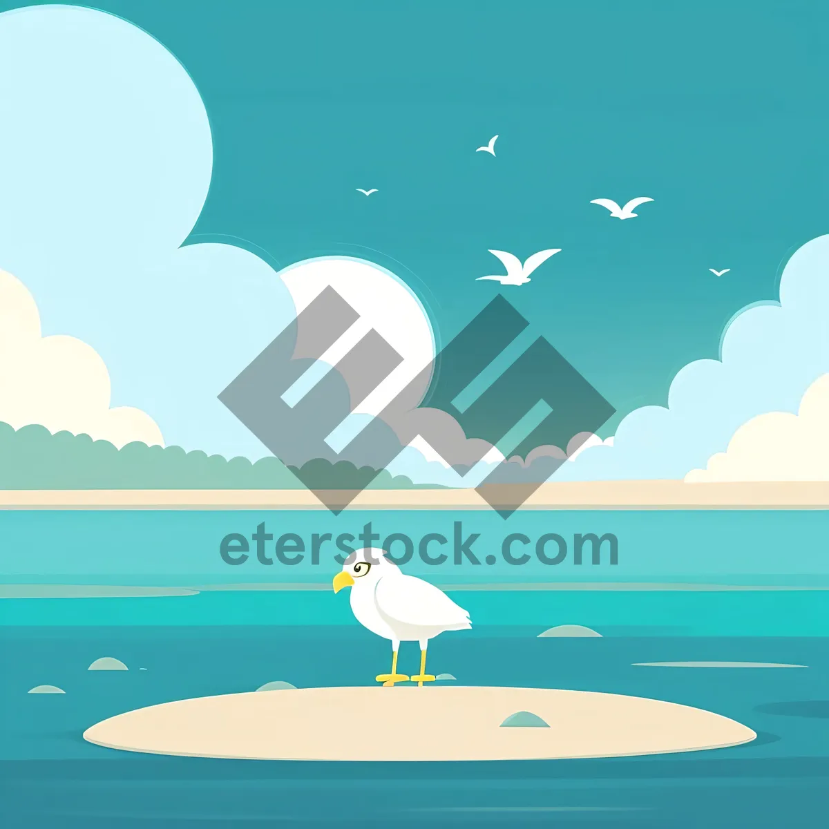 Picture of Serene Summer Sky with Golfer - Landscape Design