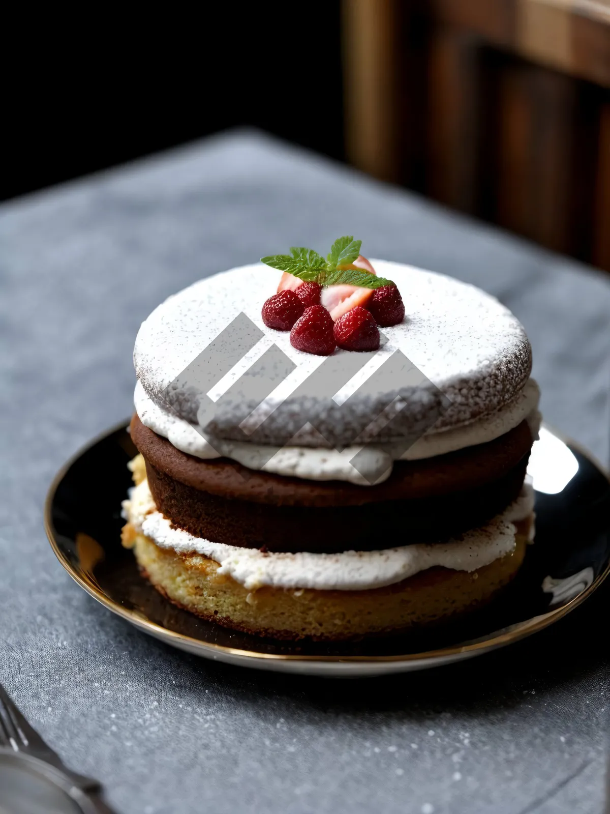 Picture of Delicious Berry Bliss Cake with Refreshing Mint