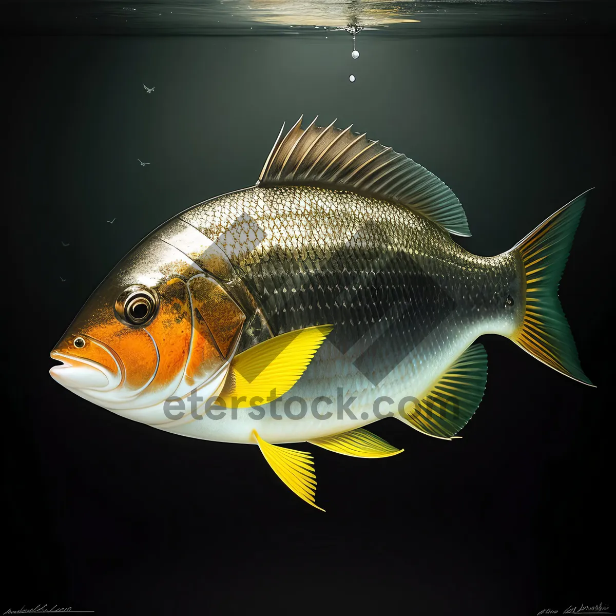 Picture of Colorful Goldfish Swimming in Aquarium