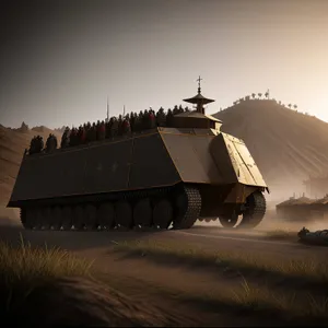 Historic Armored Tank Under Ancient Sky