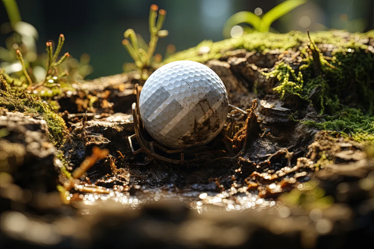 Picture of Golfer practicing swing on lush green fairway