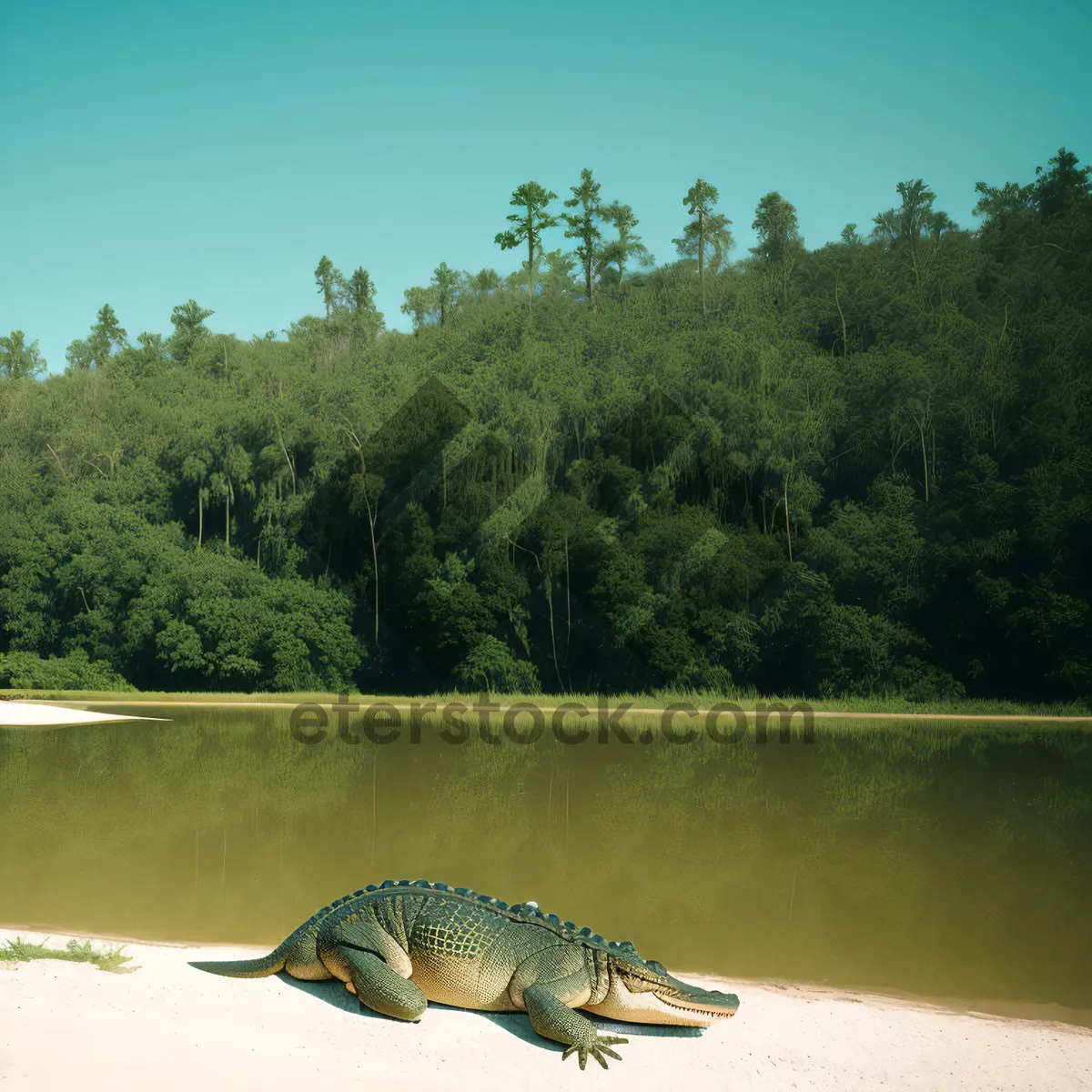 Picture of Serene Waterscape with Sunfish and Gar