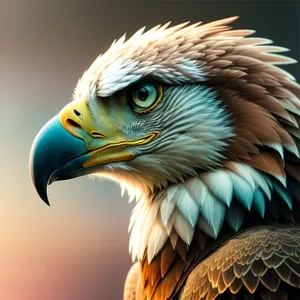 Majestic Bald Eagle with Piercing Yellow Eyes