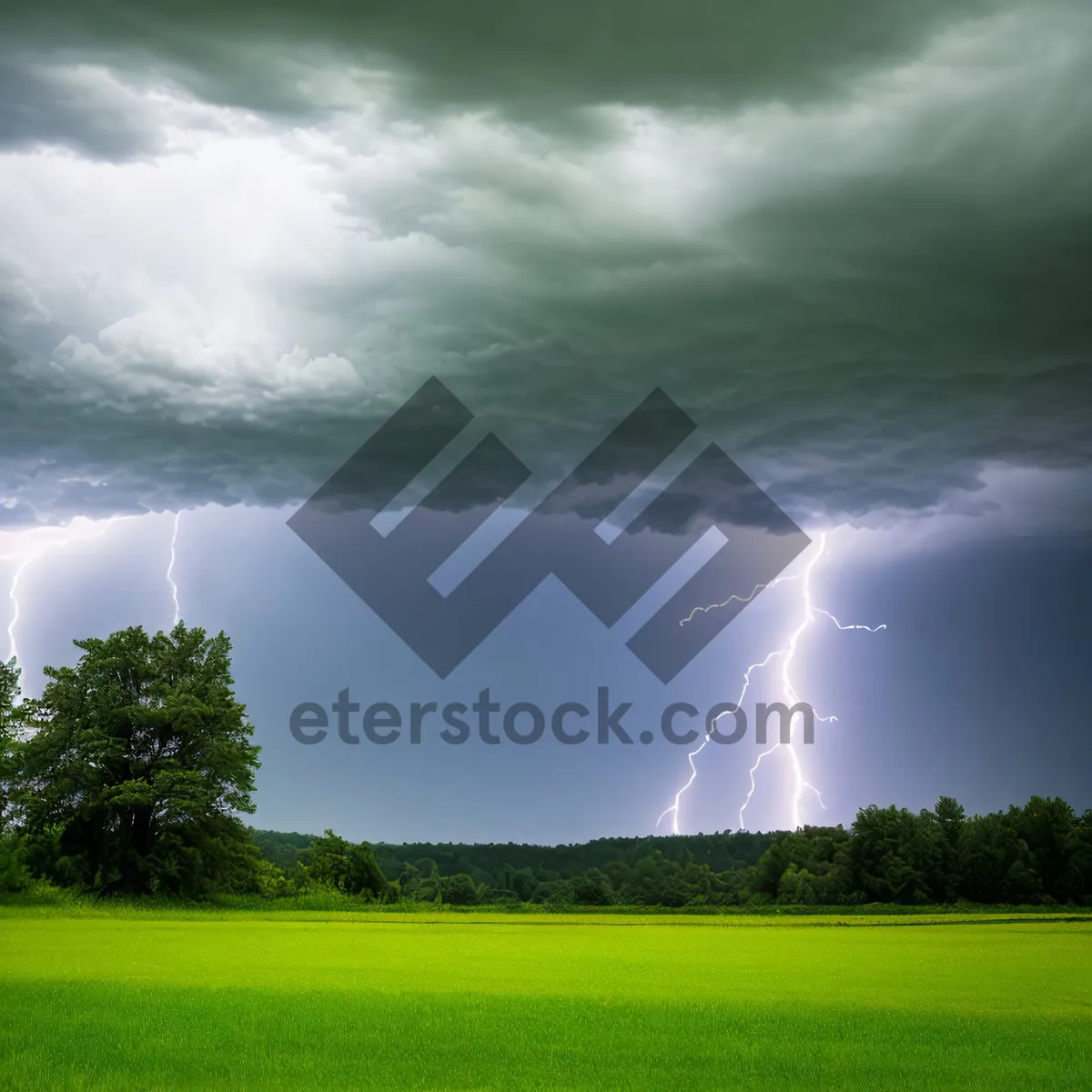 Picture of Serene countryside meadow under a sunny sky