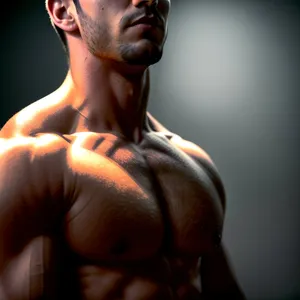 Muscular Male Bodybuilder Statue - Powerful Athletic Torso