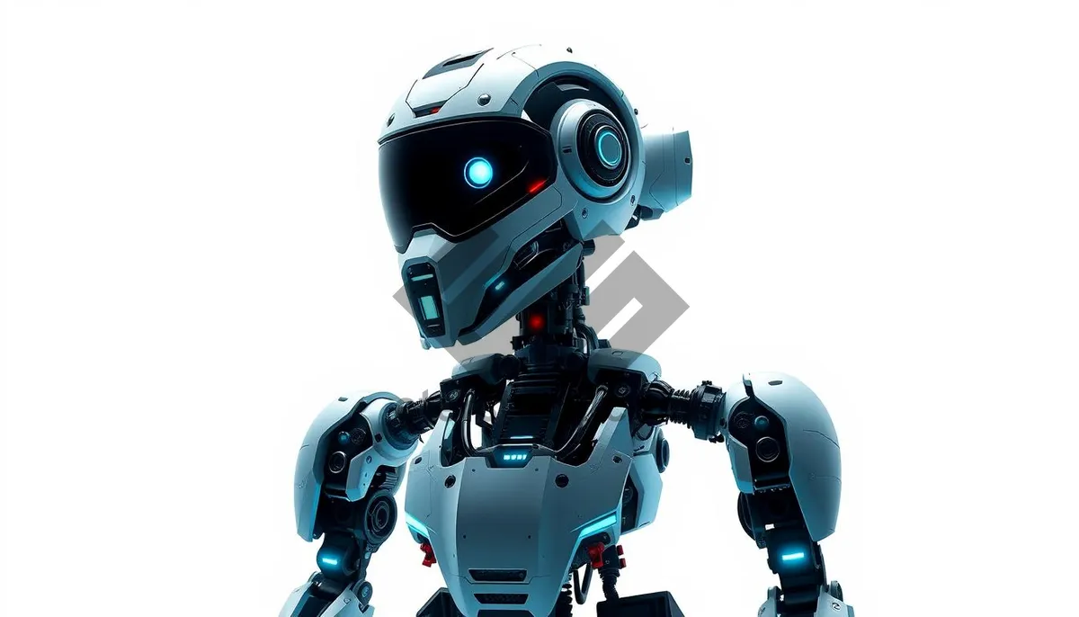 Picture of Futuristic Chrome Robot Character in Modern 3D Technology.