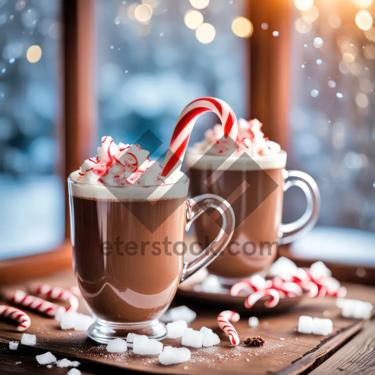 Picture of Hot Coffee Cup on Black Table at Breakfast