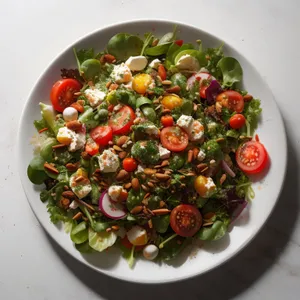Delicious and Healthy Vegetable Salad Plate