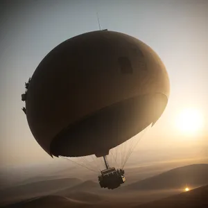 Colorful Hot Air Balloon Soaring Through the Sky