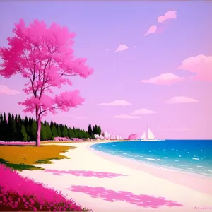 Turquoise Paradise: Tranquil Beachscape Under Clear Skies