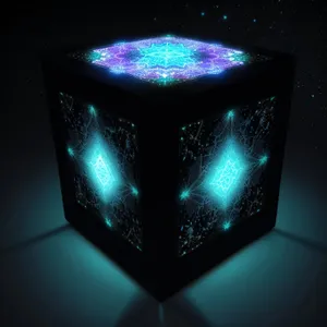 Glowing starlight design on black backdrop - digital art