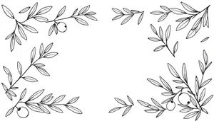 Floral silhouette pattern design with bamboo elements.