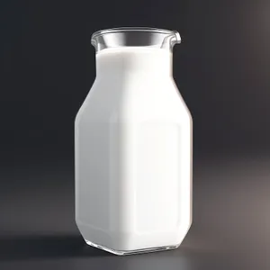 Transparent Glass Milk Bottle with Label