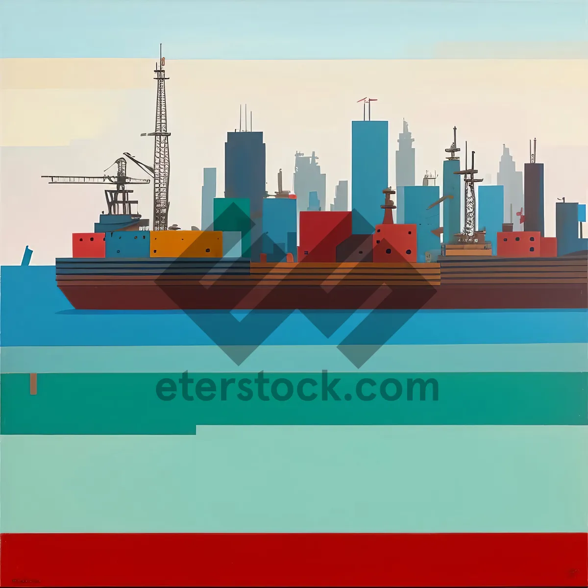 Picture of Busy Shipping Harbor: Industry's Maritime Transport Hub