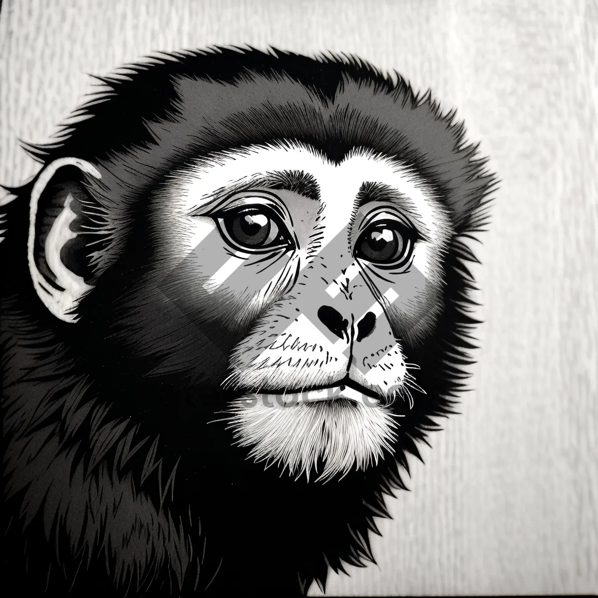 Picture of Majestic Black Gibbon: Captivating Primate Wildlife Portrait