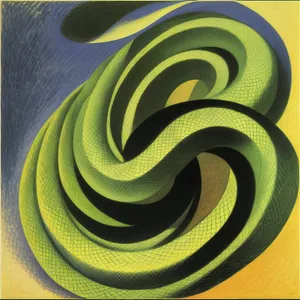 Green Serpent: Artistic Fractal Pattern with Swirling Coil