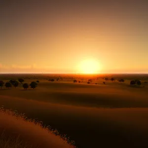Surreal Sunsets Over Sandy Dunes