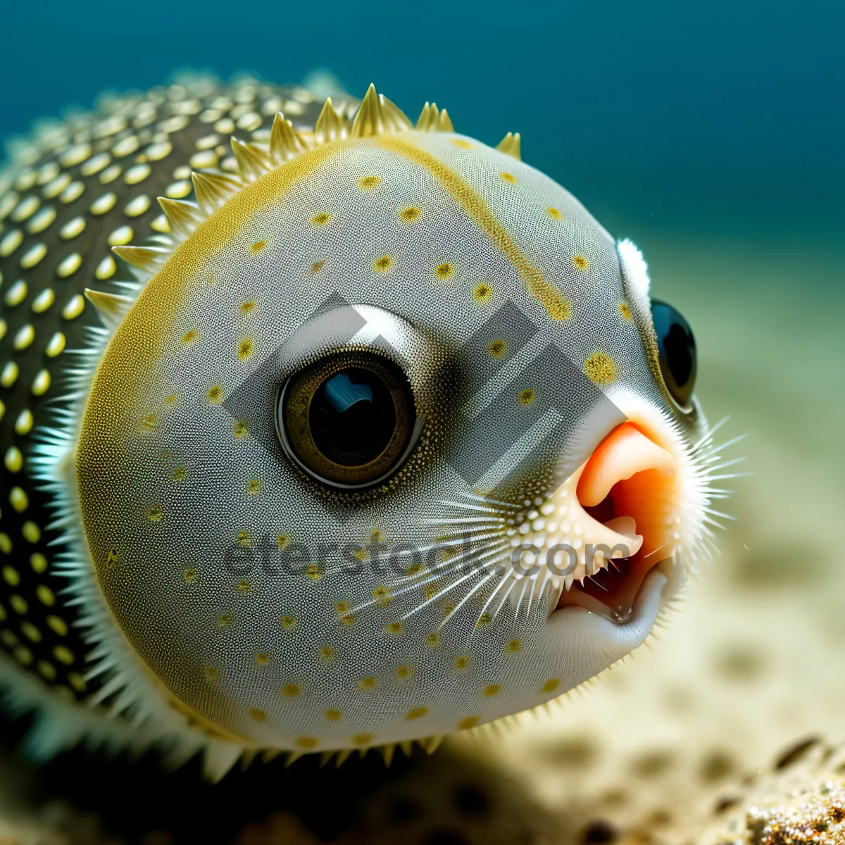 Picture of Exotic Puffer Fish in Tropical Coral Reef