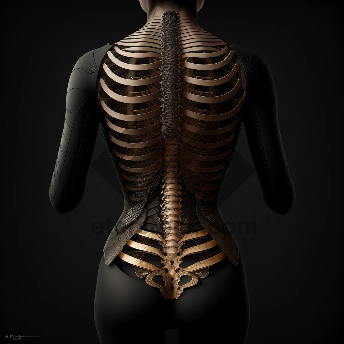 Picture of Anatomical Skeleton X-Ray - 3D Graphic