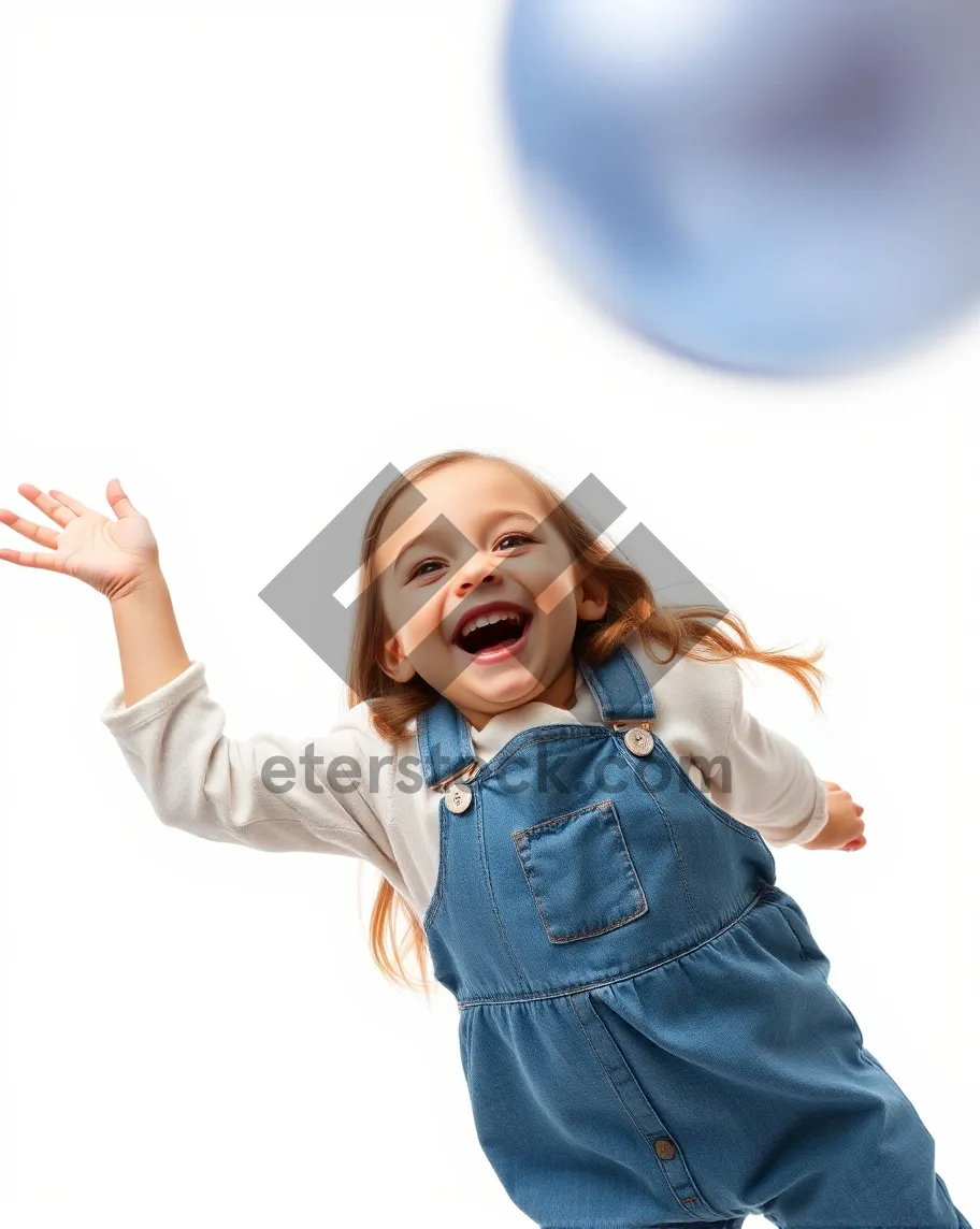 Picture of Happy child with a cheerful smile glaring joyfully.