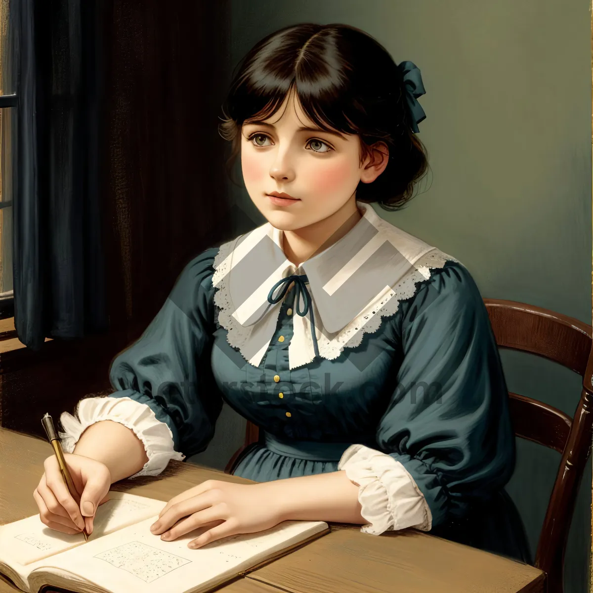 Picture of Smiling professional businesswoman working on laptop at home office