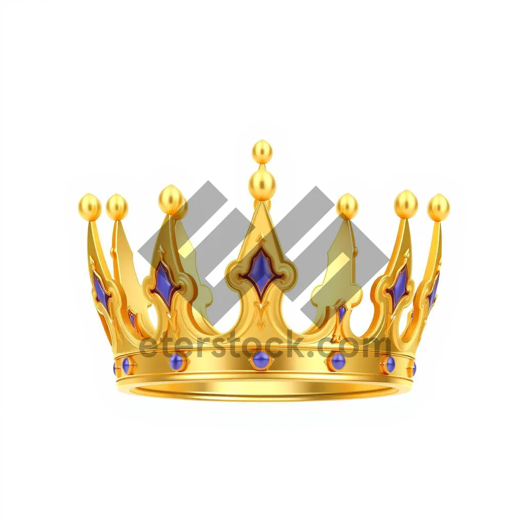 Picture of Golden baron cartoon icon with heraldry design.