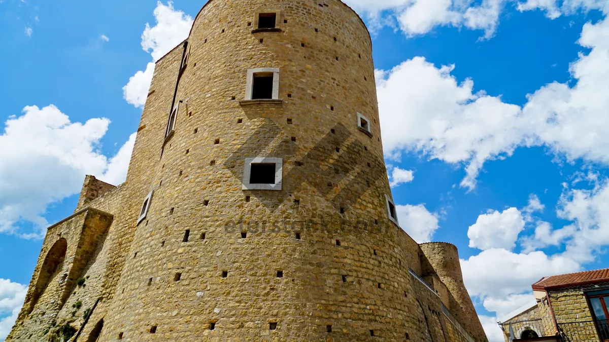 Picture of Ancient Castle Tower in Historic Fortress.