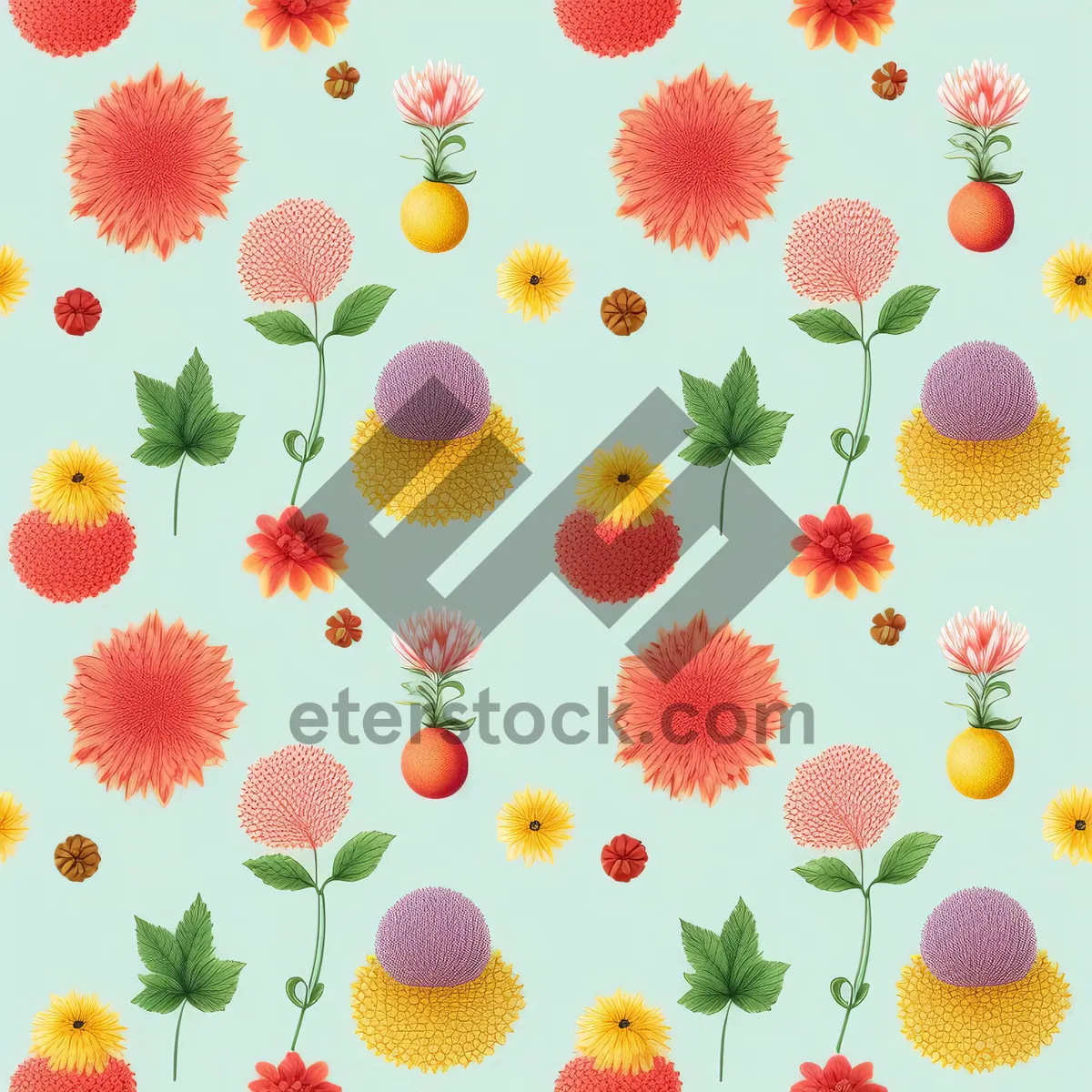 Picture of Pink floral watercolor seamless pattern for summer wallpaper.