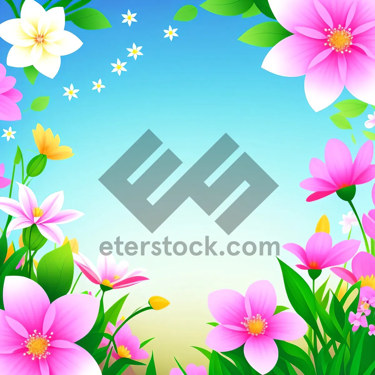 Picture of Floral Pink Spring Design: Delicate Blooms and Pink Hues.