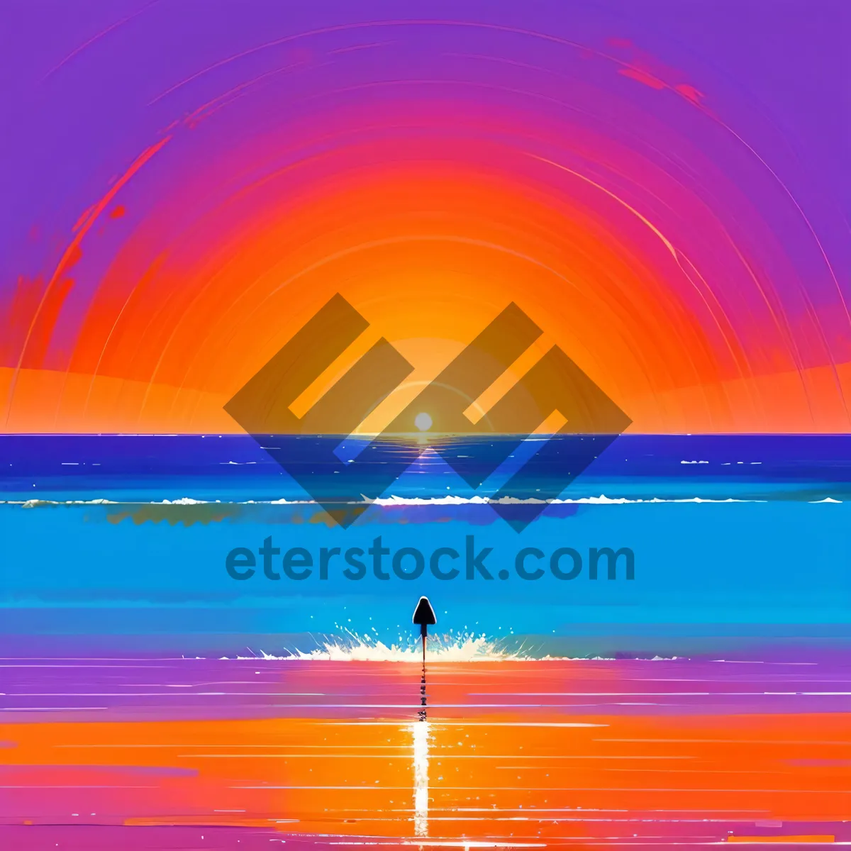 Picture of Colorful cosmic wave in a futuristic design