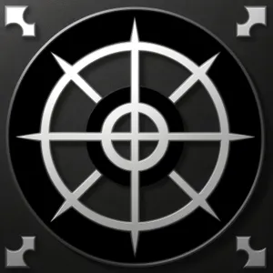 Black Metal Circle Gear Icon