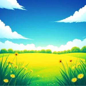 Serene Countryside Vista with Lush Green Landscape