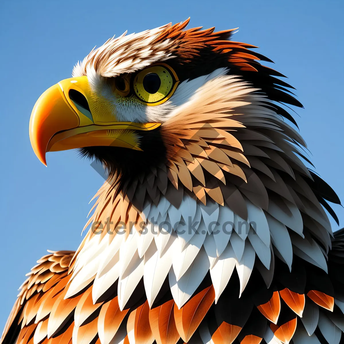 Picture of Powerful Eagle Soaring with Sharp Gaze.