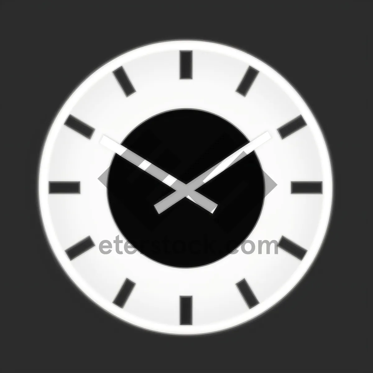 Picture of Analog Clock Time Indicator Icon with Hour and Minute Hands